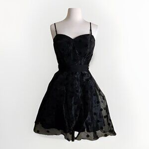 The Sang Black Polka Dot‎ Tulle Mini Dress Size Small